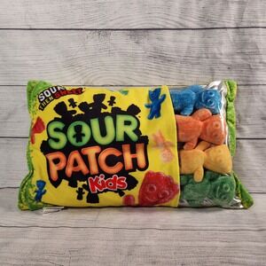 iScream Sour Patch Kids Plush Bag Pillow with 4 Removable Plush Toys Yellow 16in